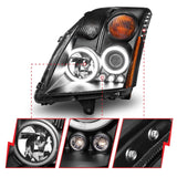 ANZO 2007-2012 Nissan Sentra Projector Headlights Black - 121276