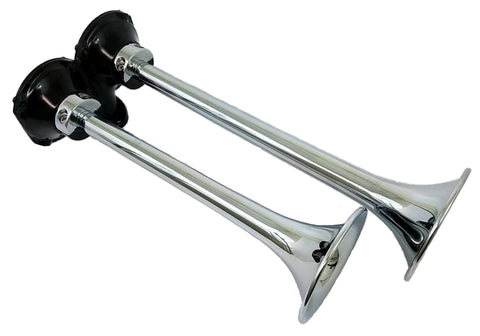 Kleinn Chrome Roof Mount Dual Horn/ 13.5In/11.5In - Chrome-Plated Spun Copper - 401