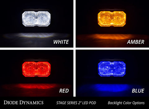 Diode Dynamics Stage Series 2 In LED Pod Pro - White Flood Flush WBL (Pair) - DD6434P