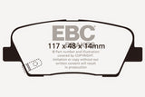 EBC 2009-2016 Hyundai Genesis Coupe 2.0L Turbo Ultimax2 Rear Brake Pads - UD1387