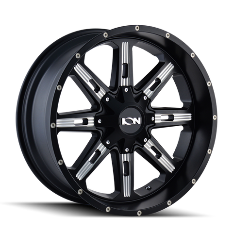 ION Type 184 17x9 / 5x127 BP / -12mm Offset / 87mm Hub Satin Black/Milled Spokes Wheel - 184-7952M