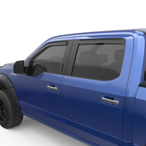 EGR 15+ Ford F150 Super Cab In-Channel Window Visors - Set of 4 - Matte (573475) - 573475