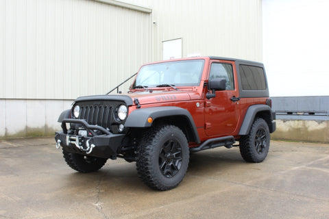 Fishbone Offroad 07-18 Jeep JK 2 Door Wrangler JK Steel Rock Sliders - Blk Textured Powdercoat - FB23008