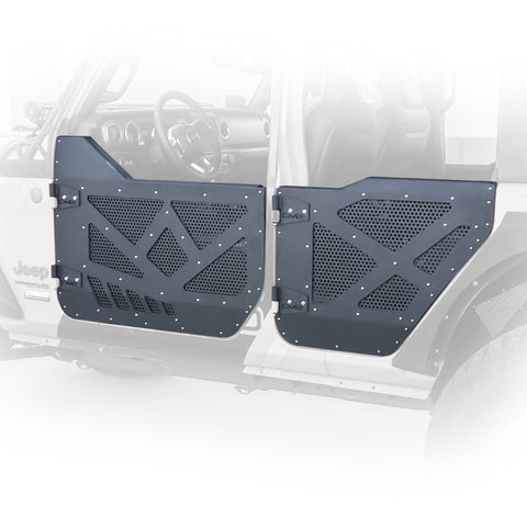 DV8 18-22 Jeep 4 Door JL/JT Aluminum Half Doors with Perforated Mesh Front - HDJL-01F