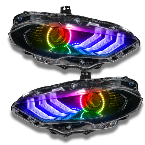 Oracle 18-21 Ford Mustang DRL Upgrade w/ Halo Kit - ColorSHIFT w/ Simple Controller - 1348-504