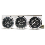 Autometer AutoGage Chrome Console 52.4mm Mech 0-100 PSI Oil Press/ 10-16 V / 130-280 Deg Water Temp - 2399