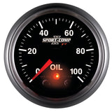 Autometer Sport-Comp II 52.4mm 0-100 PSI Oil Pressure Peak & Warn w/ Electronic Control Gauge - 3652