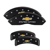 MGP 4 Caliper Covers Engraved Front & Rear Bowtie Red finish silver ch - 14011SBOWRD