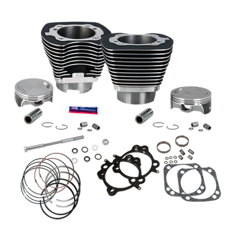 S&S Cycle 07-16 BT 124in Standard Compression 4-1/8in Big Bore Kit - Wrinkle Black - 910-0338