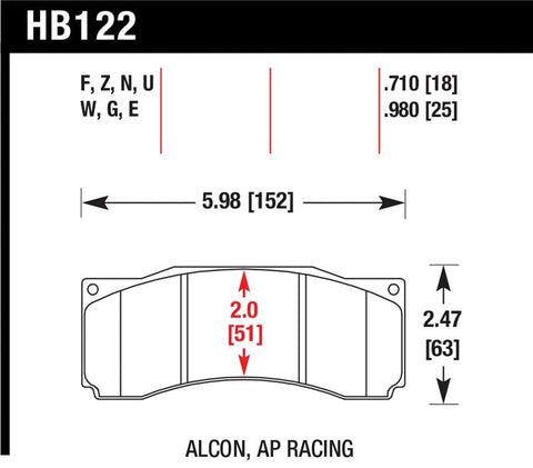 Hawk Stoptech ST-60 Caliper Blue 9012 Race Brake Pads - HB122E.710