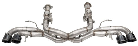 Corsa 2020 Corvette C8 3in Xtreme Cat-Back Exhaust 4.5in Blk Quad Tips - Integrates stock AFM Valve - 21102BLK