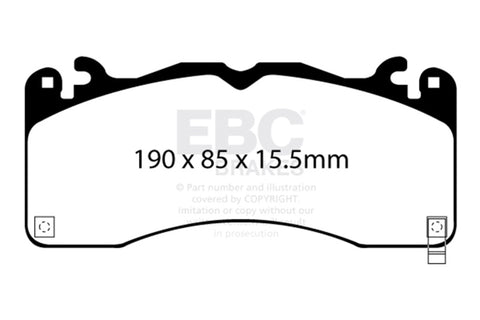 EBC 2015+ Ford Mustang (6th Gen) 2.3L Turbo (GT Package) Ultimax2 Front Brake Pads - UD1792