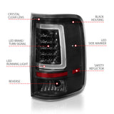 ANZO 2004-2006 Ford F-150 LED Tail Lights w/ Light Bar Black Housing Clear Lens - 311342