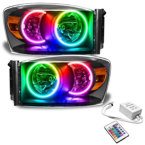 Oracle 07-08 Dodge Ram SMD HL - Black - ColorSHIFT w/ Simple Controller - 8187-504