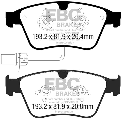 EBC 13-18 Bentley Continental 4.4TT Yellowstuff Front Brake Pads - DP42317R