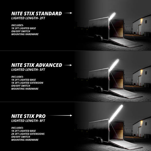 XK Glow Nite Stix Foldable Overhead Light System 5ft - XK-NS-ADV