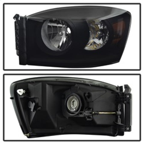 xTune Dodge Ram 1500 06-08 Amber Crystal Headlights Black Smoked HD-JH-DR06-AM-BSM - 9030369