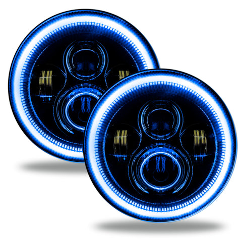 Oracle 7in High Powered LED Headlights - Black Bezel - Blue - 5769-002