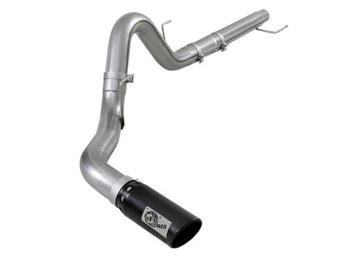 aFe Large Bore-HD 4in 409 SS DPF-Back Exh 18-19 Ford F-150 V6-3.0L (td) w/ Black Tip - 49-43106-B