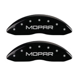MGP Front set 2 Caliper Covers Engraved Front MOPAR Black finish silver ch - 42011FMOPBK