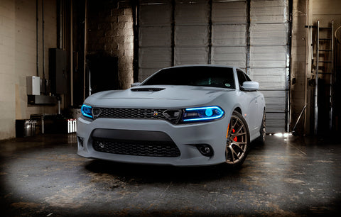 Oracle 15-21 Dodge Charger RGB+W DRL Headlight DRL Kit - ColorSHIFT w/ Simple Controller - 1443-504