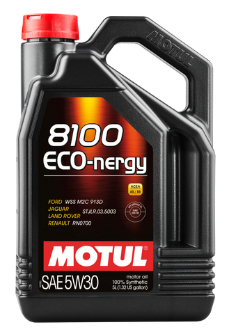 Motul 5L Synthetic Engine Oil 8100 5W30 ECO-NERGY - Ford 913C - 102898