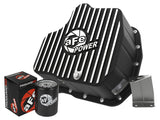 aFe 011-16 GM Diesel Trucks V8-6.6L LML Engine Oil Pan Black POWER Pro Series w/ Machined Fins - 46-71080B