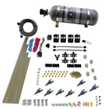 Nitrous Express 8 Cyl Piranha Direct Port 4 Solenoids Nitrous Kit (200-500HP EFI Jets) w/12lb Bottle - 80001EFI-12