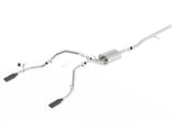 Borla 14 Silv/Sierra 1500 C/B Touring Exh/2.75in in Muffler 2.25inout 4inTIp SS Rear Exit-Blk Chrome - 140535BC