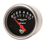 Autometer Sport-Comp 52mm 0-7 Bar Short Sweep Electronic Oil Pressure Gauge - 3327-M