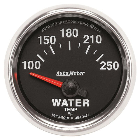 Autometer GS 52mm 100-250 Deg F Short Sweep Electronic Water Temperature Gauge - 3837