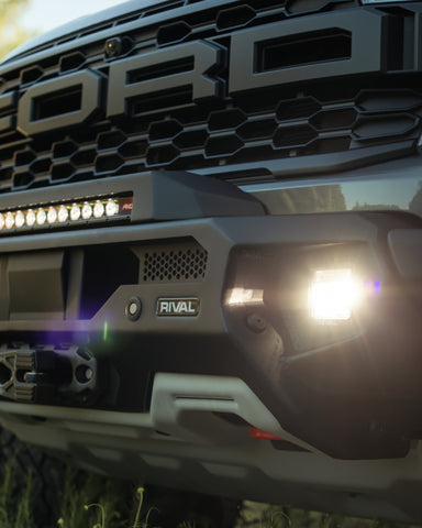 RIVAL 24-26 Ford Ranger Raptor Front Aluminum Bumper w/Winch Mount and Recovery Points - 2D.1813.1.US