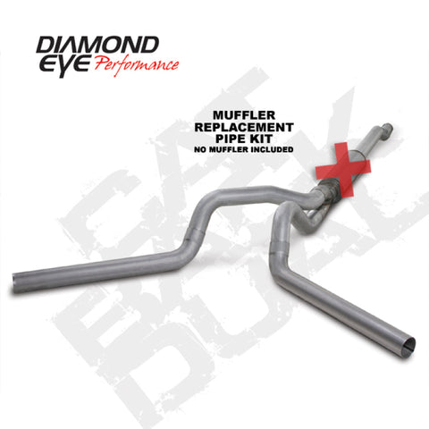 Diamond Eye KIT 4in CB MFLR RPLCMENT PIPE DUAL AL: 03-07 FORD 6.0L F250/F350 - K4340A-RP
