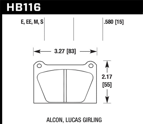 Hawk ER-1 Brake Pads - HB116D.580