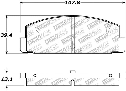 StopTech Street Touring 89-95 Mazda RX7 / 03-05 Mazda 6 Rear Brake Pads - 308.03320