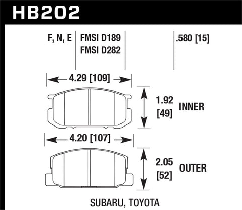 Hawk HPS Street Brake Pads - HB202F.580