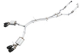 AWE Tuning Audi B9 S4 Touring Edition Exhaust - Non-Resonated (Black 102mm Tips) - 3010-43050