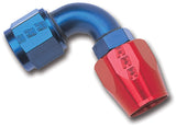 Russell Performance -12 AN Red/Blue 90 Degree Full Flow Hose End - 610190