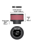 K&N Universal Chrome Filter 2.438in Flange ID x 5.125in OD x 2in H - RC-0850