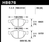 Hawk 08-10 BMW M6 Base 5.0L HPS 5.0 Front Brake Pads - HB676B.780