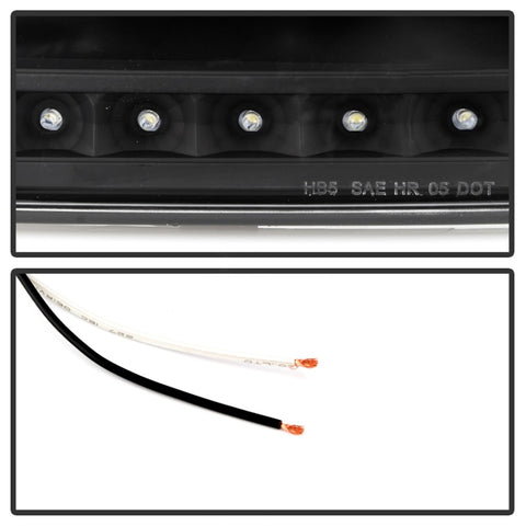 xTune Ford F150 97-03 Crystal Headlights w/ Clear LED Corners Black HD-ON-FF15097-LED-SET-BK - 5014184