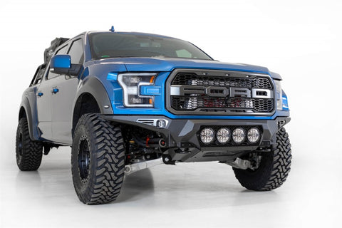 Addictive Desert Designs 17-20 Ford F-150 Raptor Bomber Front Bumper w/ 4 Rigid 360 6in Round Mounts - F110014110103