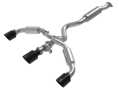 aFe 23-24 Toyota GR Corolla L3 1.6L (t) Gemini XV 3in to 2-1/2in Cat Back Exhaust w/ Black Tips - 49-36070-B