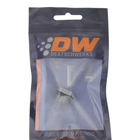 DeatschWerks 8AN ORB Male Plug Fitting with 1/8in NPT Gauge Port - Anodized DW Titanium - 6-02-0731