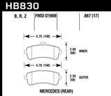 Hawk 13-16 Mercedes-Benz SL63 AMG/SL65 AMG Perfromance Ceramic Street Rear Brake Pads - HB830Z.667