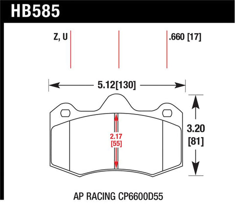 Hawk AP Racing CP 6600 DTC-70 Race Brake Pads - HB585U.660