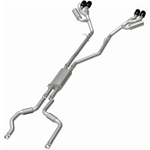 MagnaFlow 20-21 Ford Explorer 3.0L V6 Dual Exit Quad Black Chrome Tip Street Series Cat-Back Exhaust - 19515