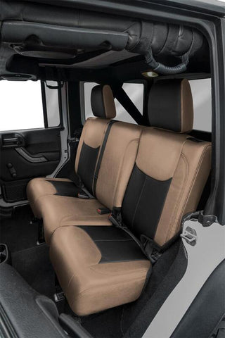 PRP 13-18 Jeep Wrangler JKU Rear Seat Cover/4 door - Black/Tan - B024-04
