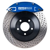 StopTech 05-14 Ford Mustang ST-40 Blue Calipers 355x32mm Drilled Rotors Front Big Brake Kit - 82.330.4700.22