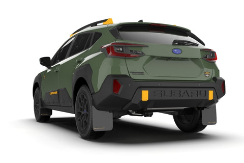 Rally Armor - 2024 Subaru Crosstrek (Wilderness Only) Black UR Mud Flap W/Grey Logo-No Drilling Req - MF116-UR-BLK-GRY